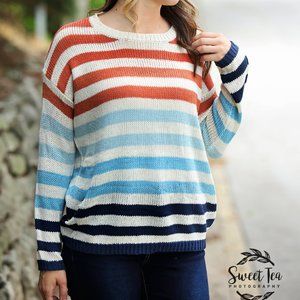 Multi striped knit sweater